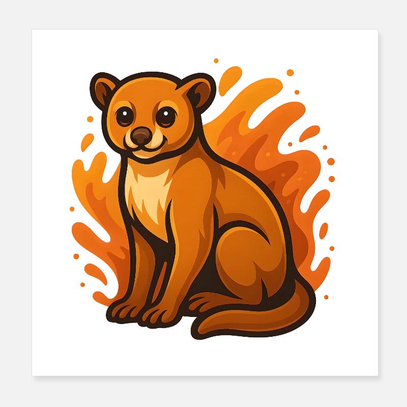 Weekly bear in flames Poster 8" x 8" (20x20 cm)