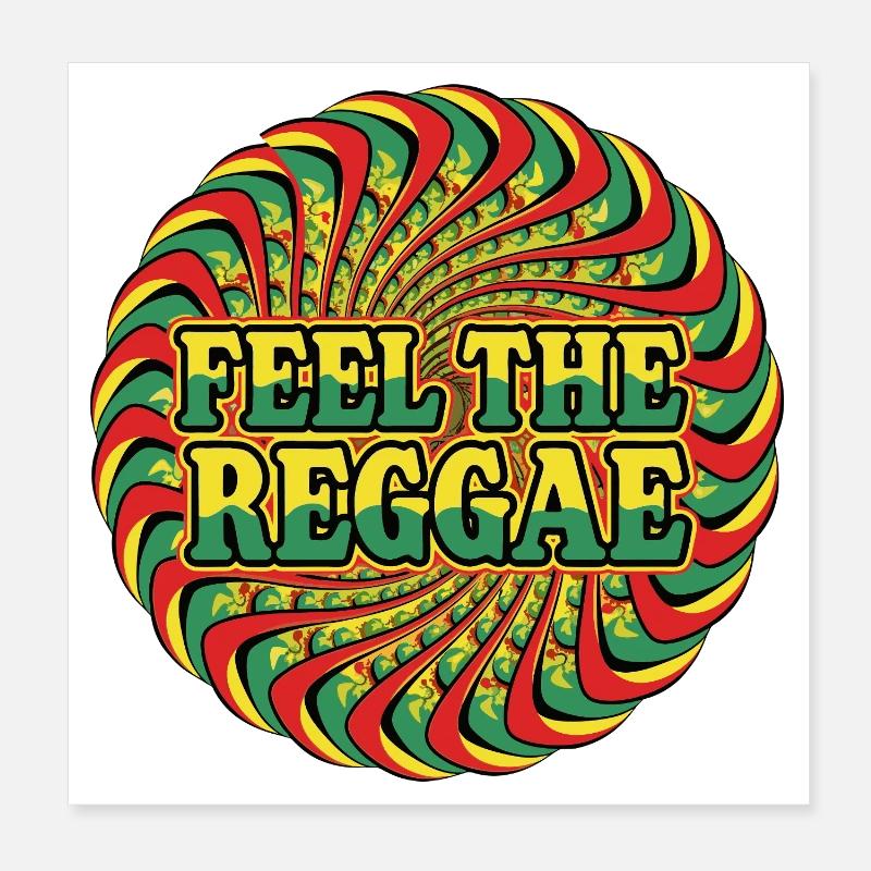 Feel the Reggae Psychedelic Kreis Poster 20x20 cm