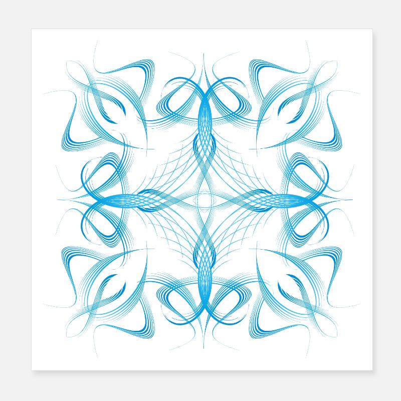 Delicate dynamic blue line pattern Poster 8" x 8" (20x20 cm)
