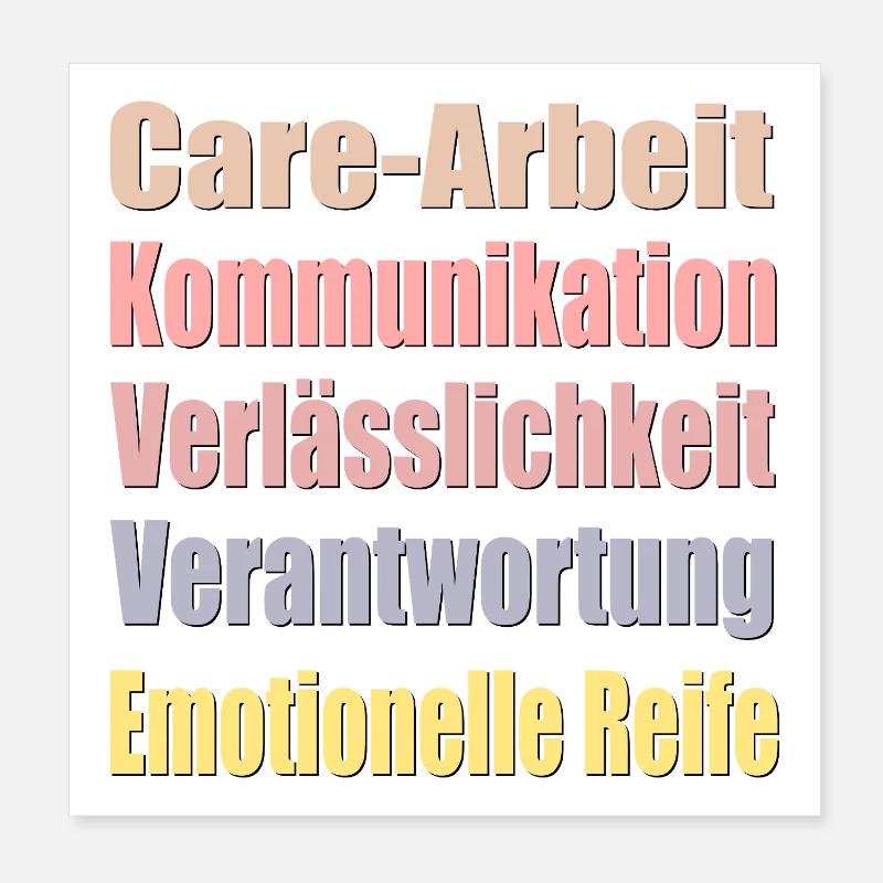 Relation Partenariat Amour Poster 20 x 20 cm