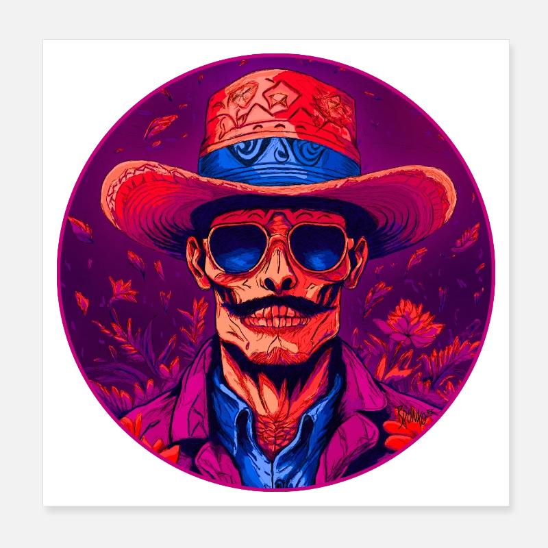 Bronko55 No.81 – Old Man with a Hat Poster 8" x 8" (20x20 cm)