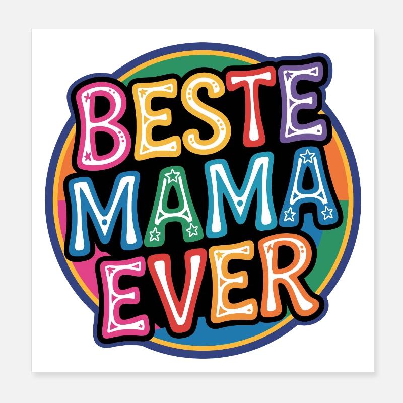 Beste Mama Ever Sticker Poster 20x20 cm