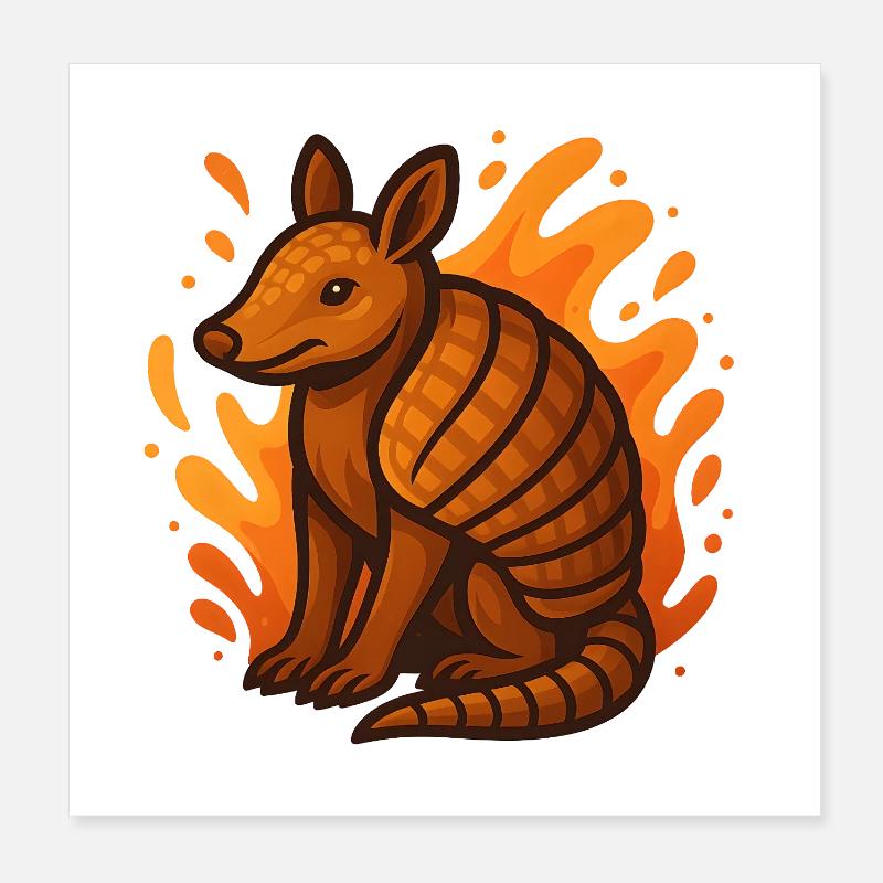 Flammendes Gürteltier Poster 20x20 cm