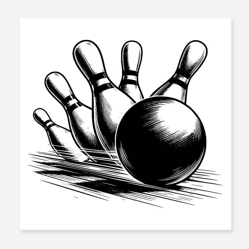 Magic Bowling Ball on Course for Victory Poster 8" x 8" (20x20 cm)
