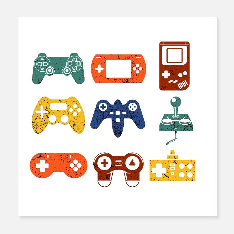 Console de jeux rétro  Poster 20 x 20 cm