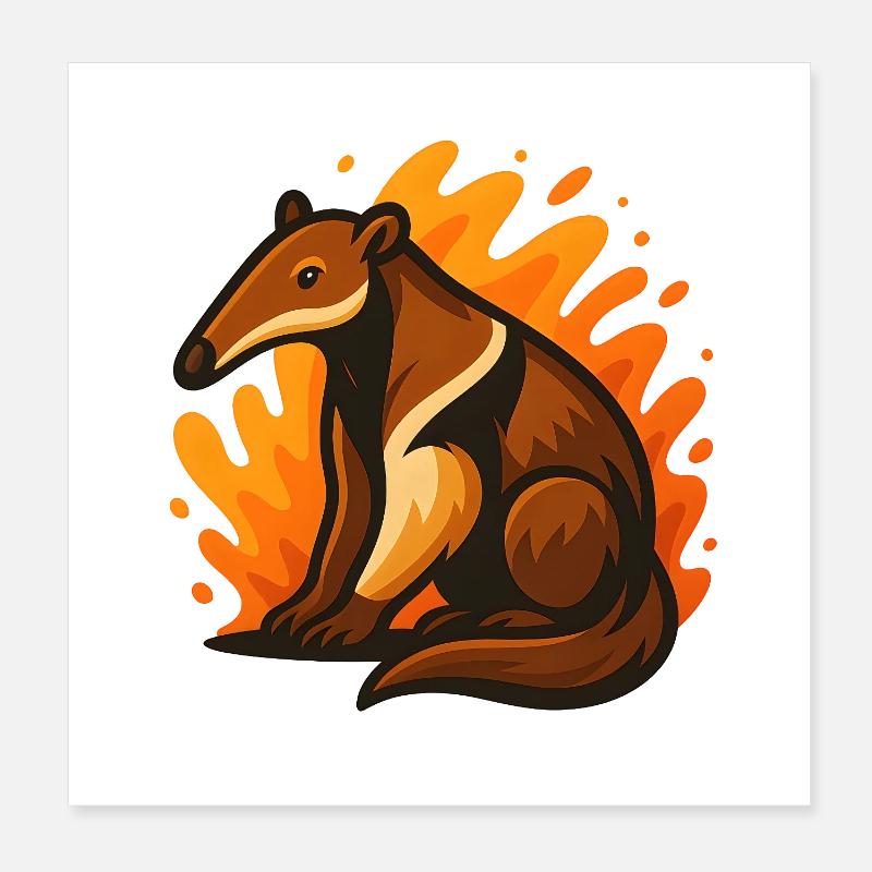 Burning Anteaters Poster 8" x 8" (20x20 cm)