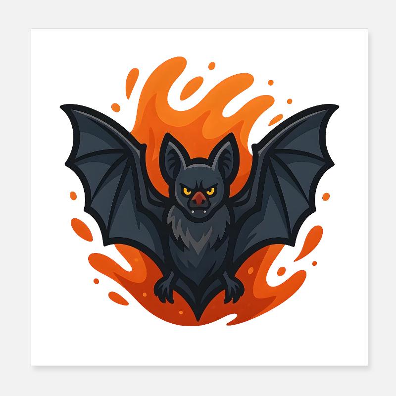 Vampirfledermaus Emblem Poster 20x20 cm