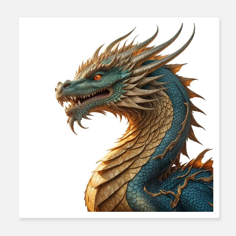 Le dragon Poster 20 x 20 cm