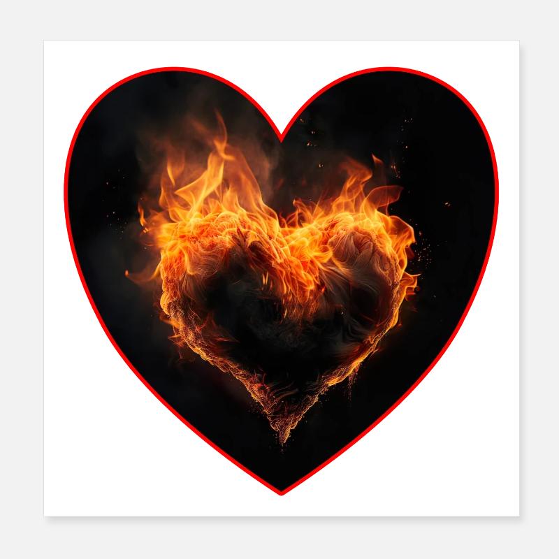 Heart of Flames comme déclaration d’amour Poster 20 x 20 cm