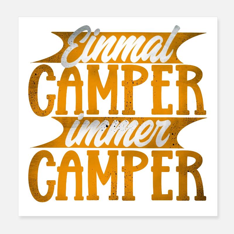 Camping Poster 20x20 cm