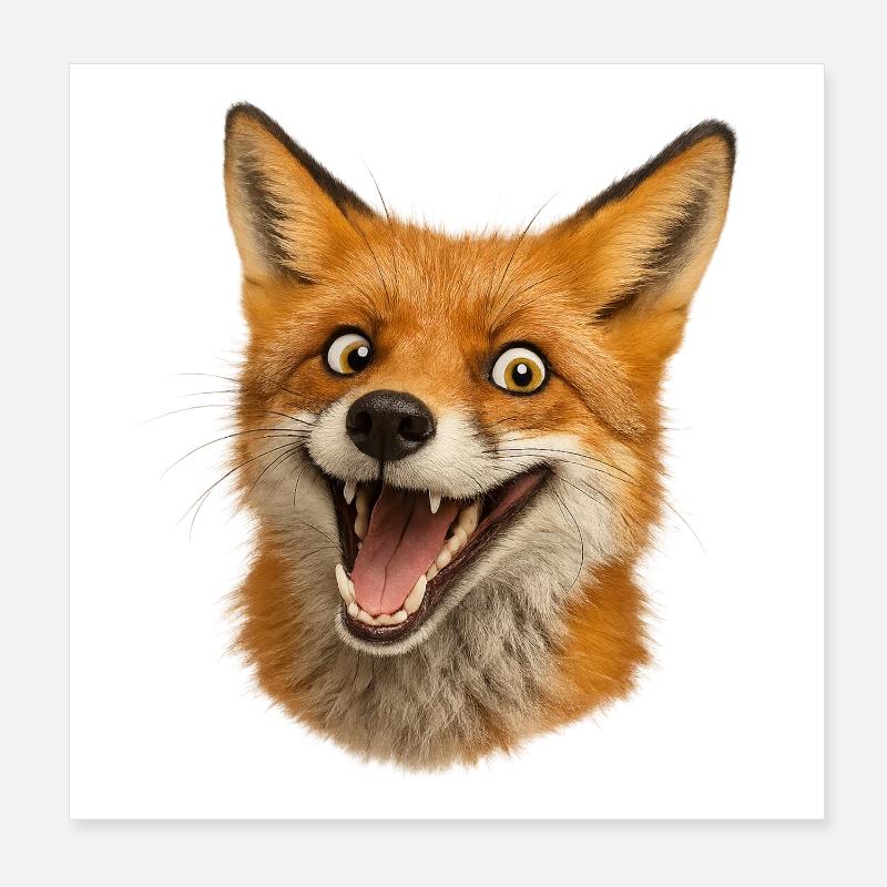 Fuchshead Freude Illustration Poster 20x20 cm