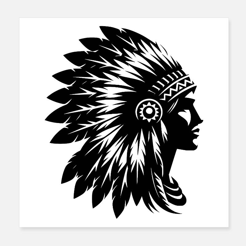 Coiffe élégante avec visage de profil Poster 20 x 20 cm