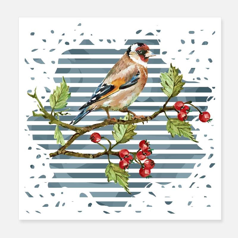 Bunter Vogel Poster 20x20 cm