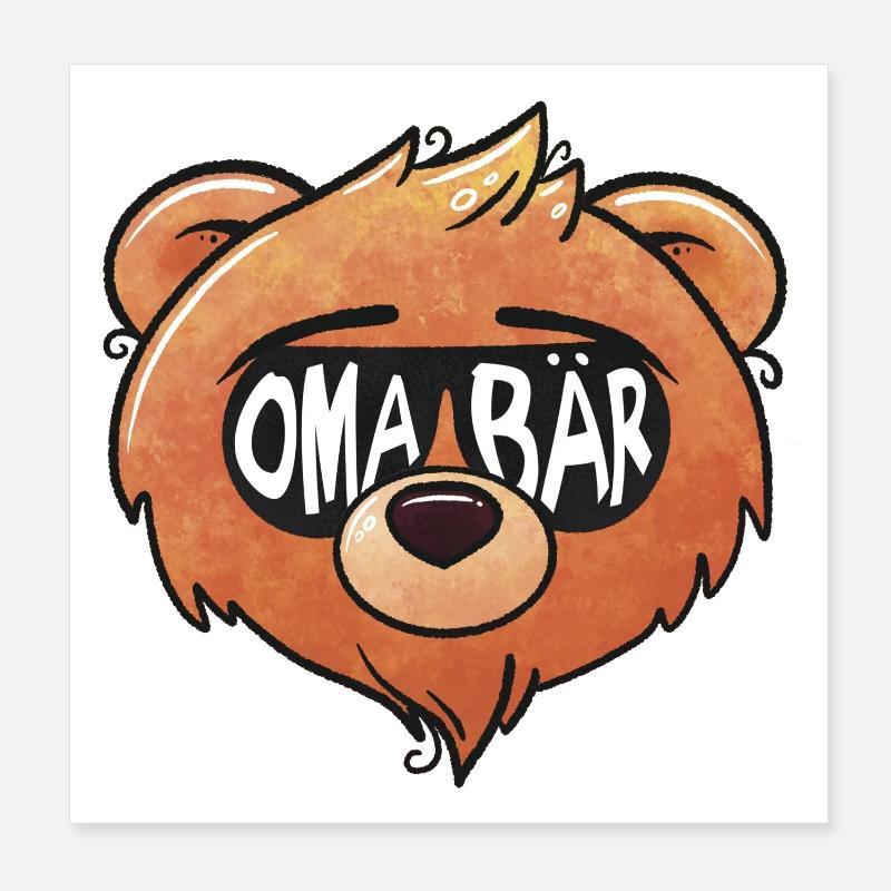 Oma Bär Poster 20x20 cm