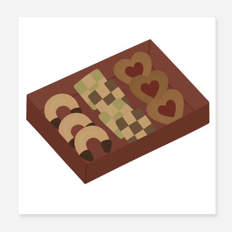 Weihnachtsplätzchen in einer Schachtel Poster 20x20 cm