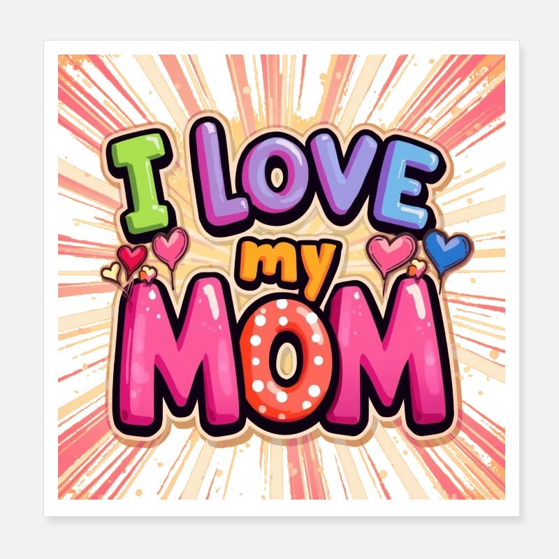 J’aime ma maman Poster 20 x 20 cm