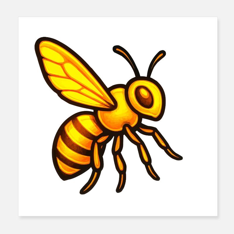 Glowing honey bees Poster 8" x 8" (20x20 cm)