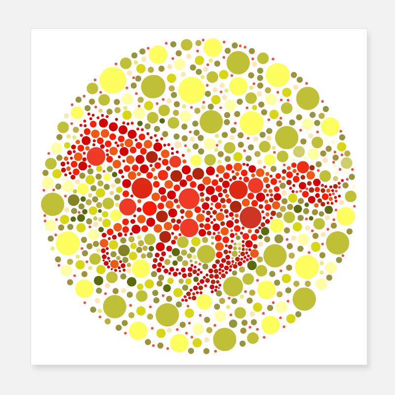 Pferde Motiv Farbtest Poster 20x20 cm