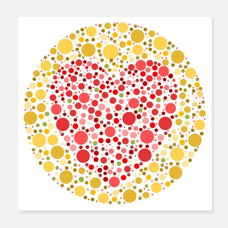Test de la couleur du cœur Poster 20 x 20 cm