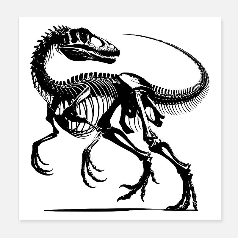 Raptor Dinosaur Backbreaking Work from Prehistoric Times Poster 8" x 8" (20x20 cm)