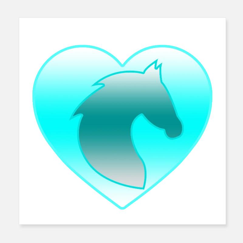 Chevaux Poster 20 x 20 cm