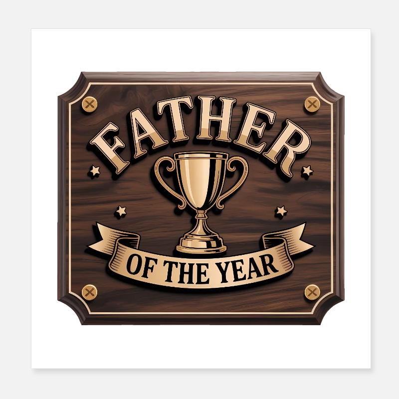 Vater des Jahres - Lustiger Papa T-Shirt Poster 20x20 cm