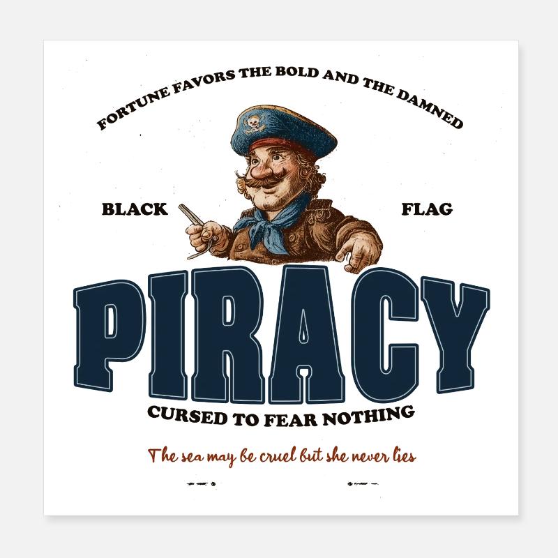 Piracy Funny Poster 8" x 8" (20x20 cm)