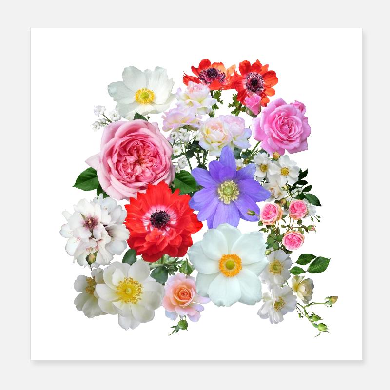 Bouquet de fleurs d’été Poster 20 x 20 cm