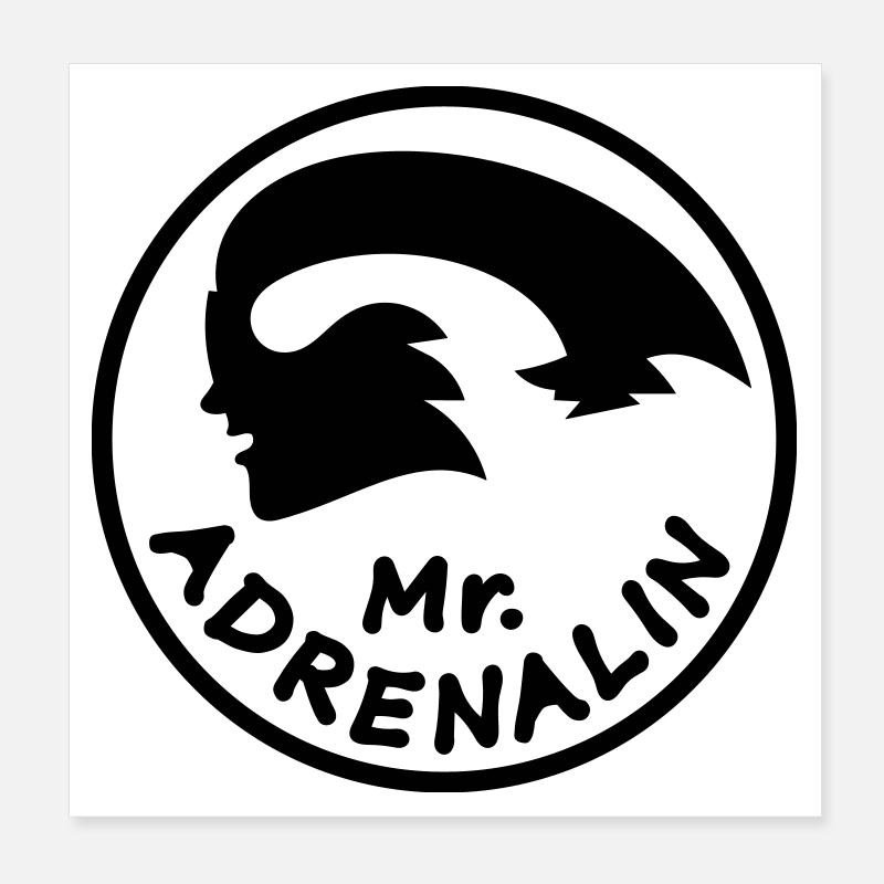 Mr. Adrenalin Rennen Poster 20x20 cm