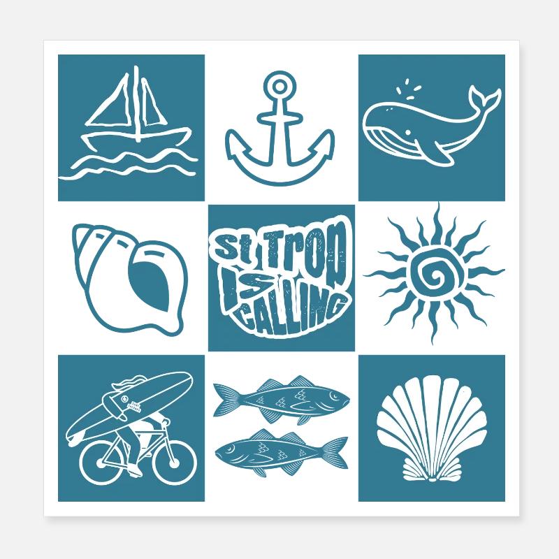 St Trop is calling Poster 20 x 20 cm