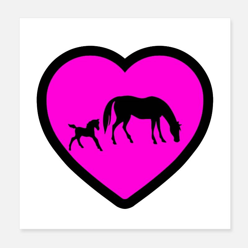 Chevaux Poster 20 x 20 cm