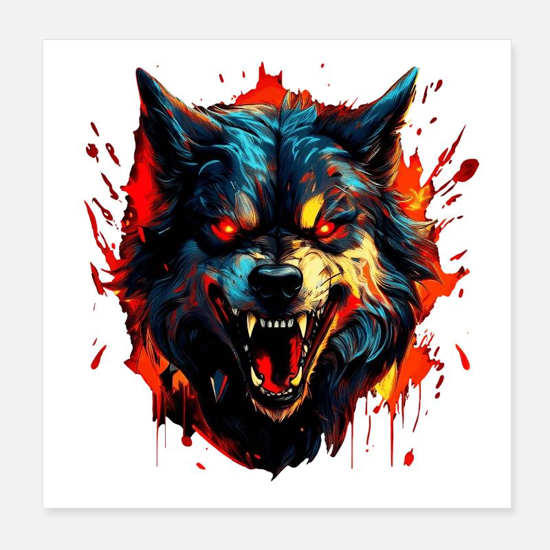 Hund - Poster 20x20 cm - Weiß