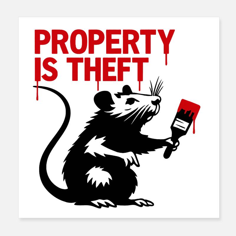 Citation de graffiti rouge Imprimé Poster 20 x 20 cm