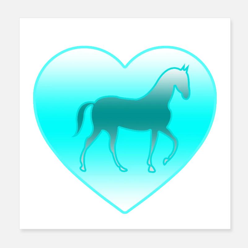 Chevaux Poster 20 x 20 cm