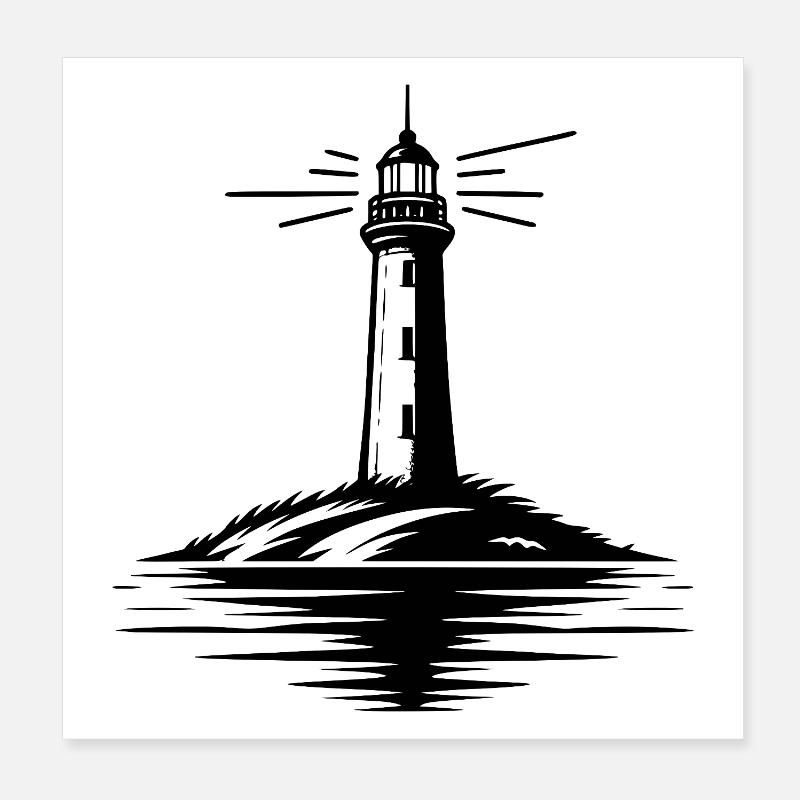 Lights on, storm out - Lighthouse Stories Poster 8" x 8" (20x20 cm)