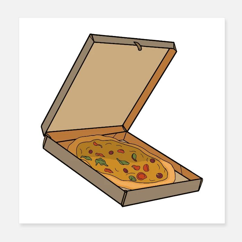 Pizzakarton-Pop-Art-Stück Poster 20x20 cm