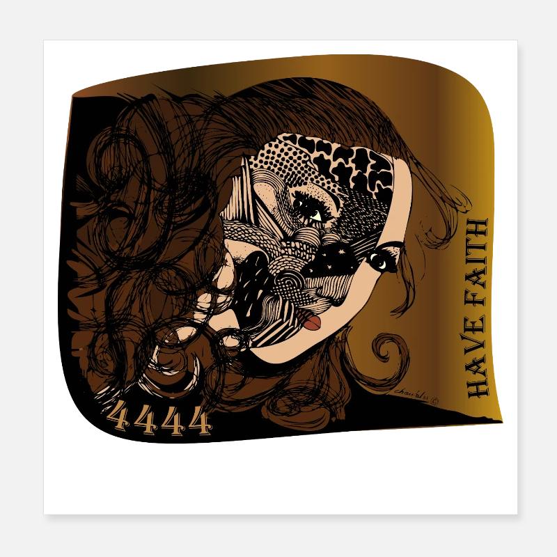 Le Masque de la Foi Zentangle Poster 20 x 20 cm