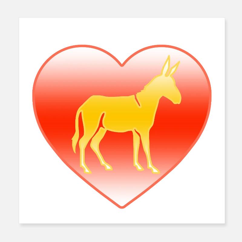 Esel Poster 20x20 cm