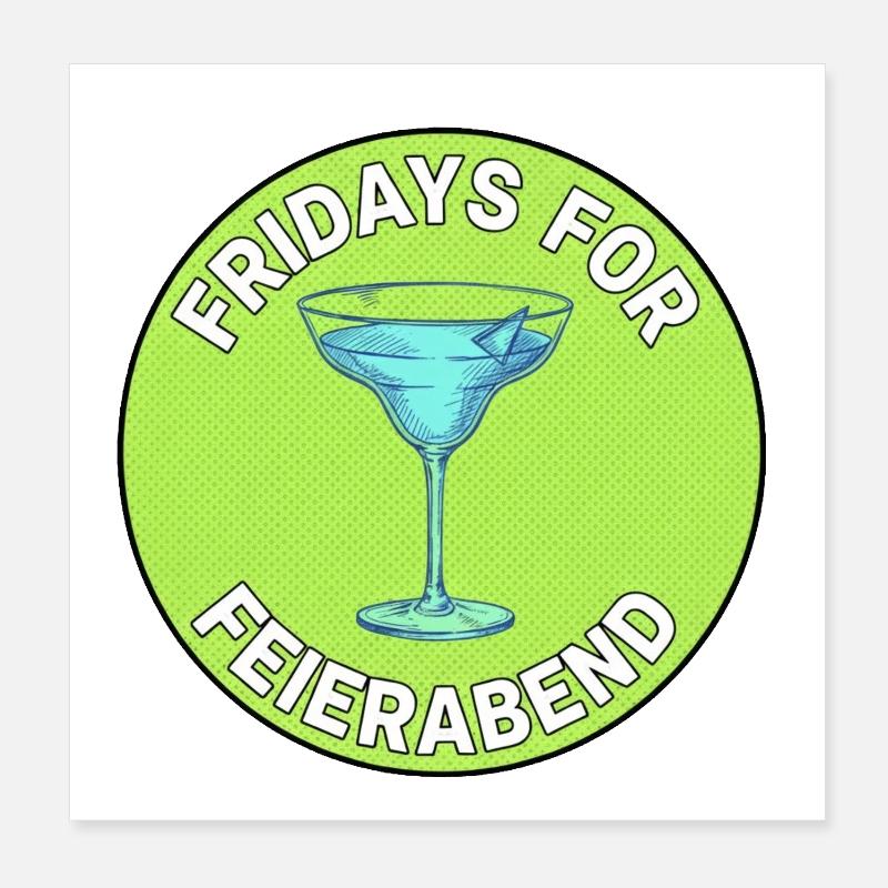 Cocktail des vendredis Feierabend Poster 20 x 20 cm