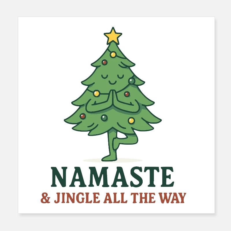 Namaste Festive Tree Zen Style Poster 8" x 8" (20x20 cm)