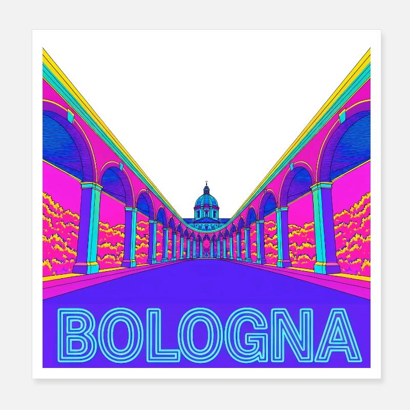 Portiques de Bologne Poster 20 x 20 cm