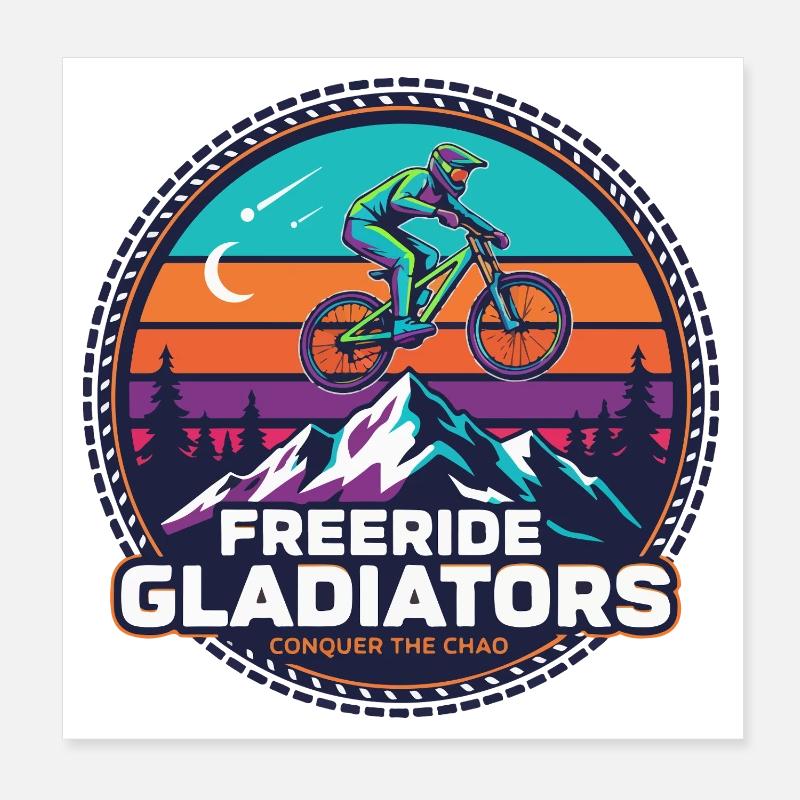 Freeride Gladiators Peak Fahrt Poster 20x20 cm