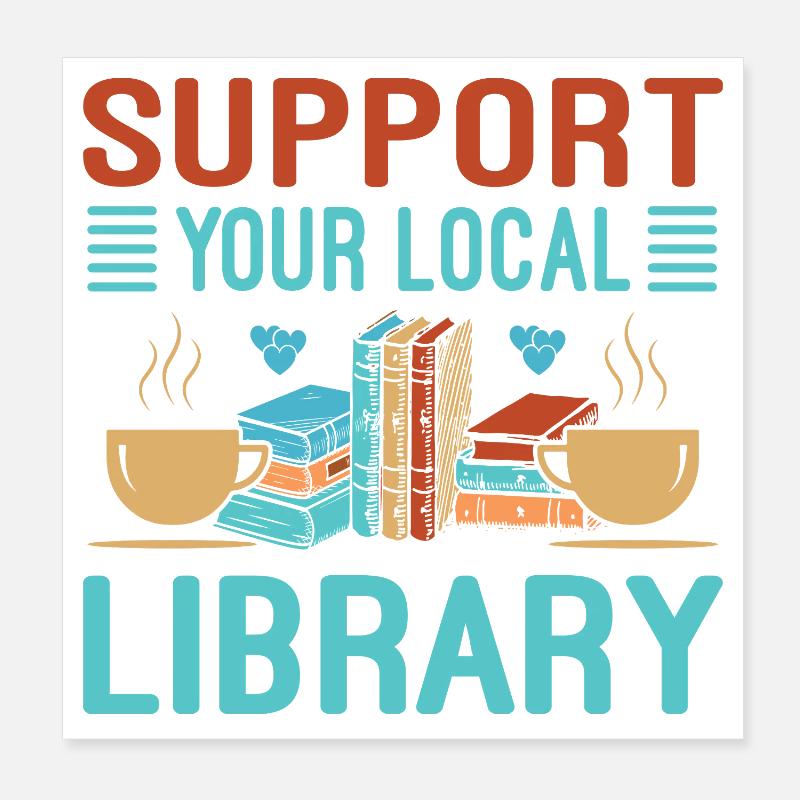 Book Lover Gift for Library Poster 8" x 8" (20x20 cm)