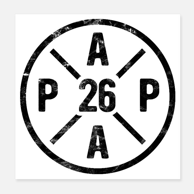 Papa 26 ans - Père 2026 - Don Poster 20 x 20 cm