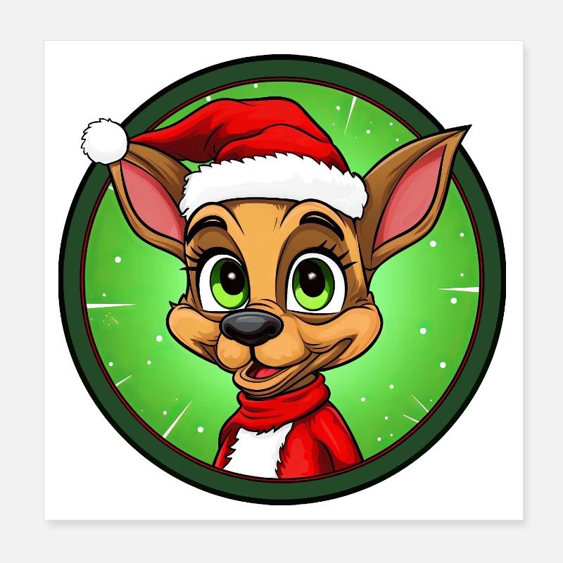 Noël des fourmis / Fourmi du Père Noël Poster 20 x 20 cm
