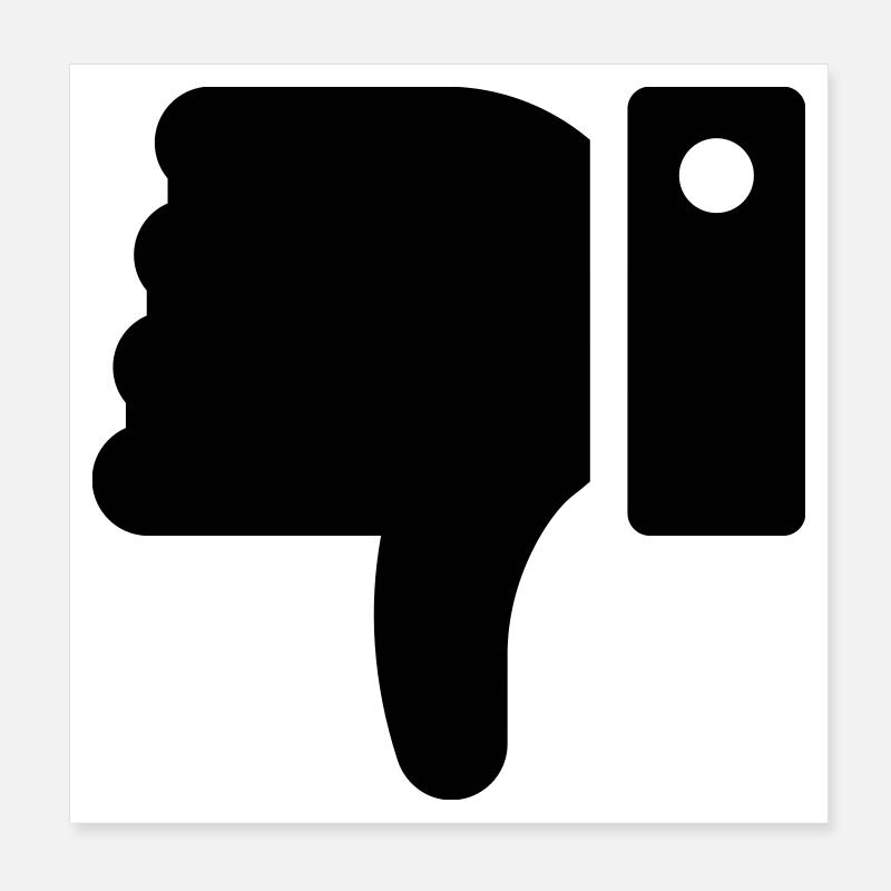 Dislike Hand, Hater Symbol, Daumen Runter Poster 20x20 cm