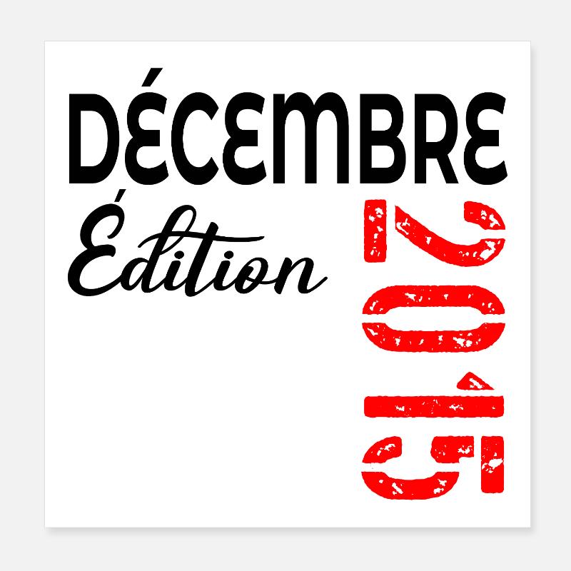 Jahrestag Dezember 2015 Poster 20x20 cm