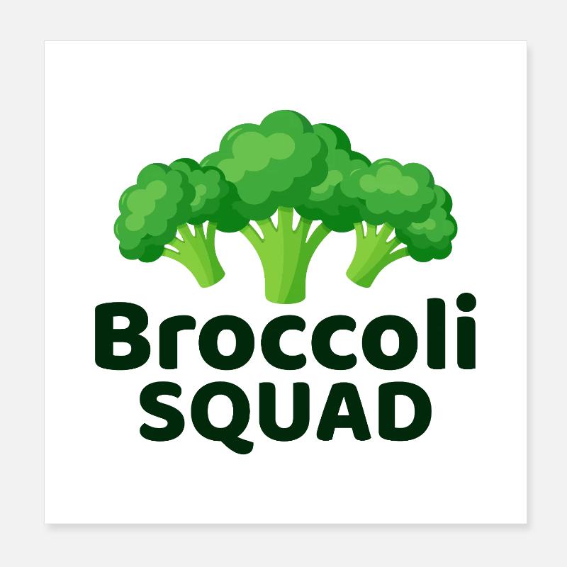 Broccoli Squad Dietitian Professional Vegetable Poster 8" x 8" (20x20 cm)