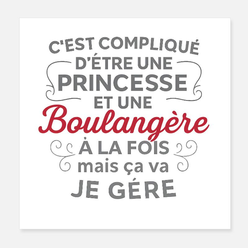 Prinzessin und Bäcker, es ist okay, ich schaffe das. Poster 20x20 cm