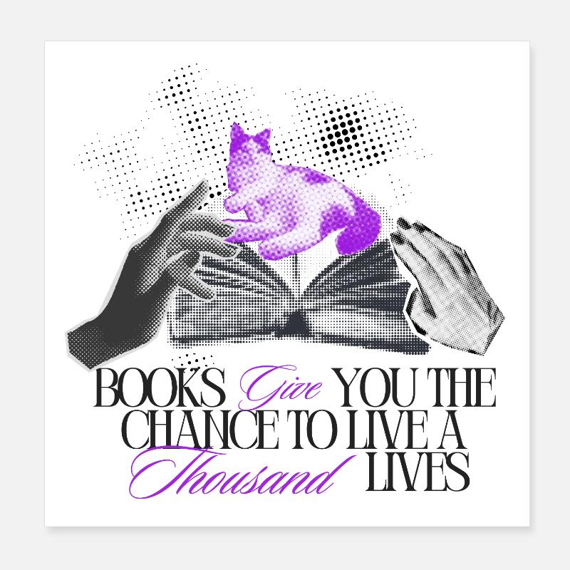 Bücher geben Dir tausend Leben Poster 20x20 cm